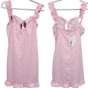 Snow rhyme Dress with ruffle sleeved bottom Sz M